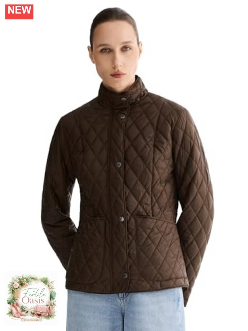 Women's Quilted Lightweight Puffer Jacket Slim Fit Zip Up Coat with Pockets